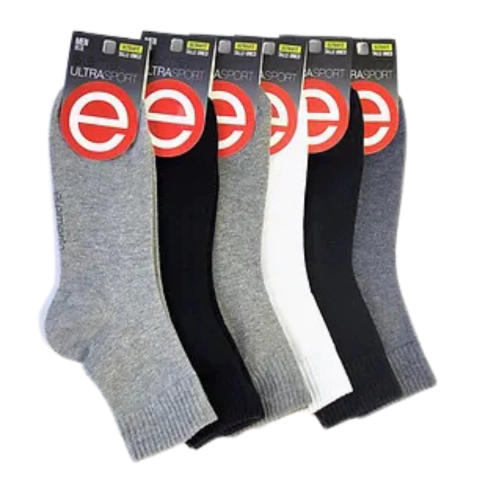 PACK X12 MEDIAS SOQUETES ALTO DE HOMBRE LISO ULTRASPORT TALLE UNICO ELEMENTO (953L)