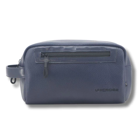 NECESER UNICROSS DE CUERO SINTETICO 2 CIERRES 24X15X12 COLOR AZUL (628002) - comprar online