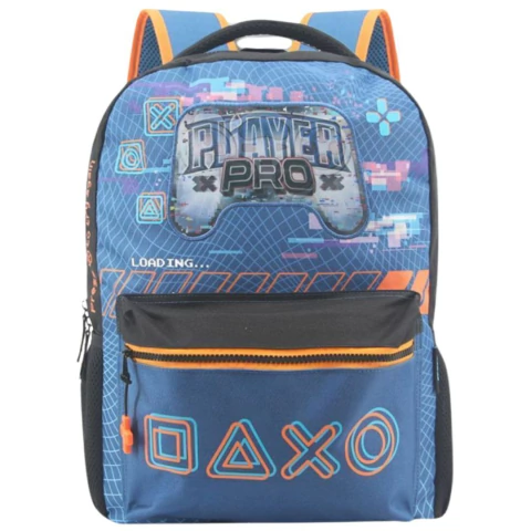 MOCHILA ESPALDA LSYD GAMER 2 CIERRES 16 PULGADAS 42X25X16 COLOR AZUL (BTS) (9115813)