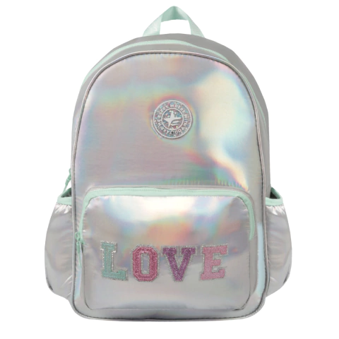 MOCHILA FOOTY LOVE 39X27X11CM COLOR PLATA (FTY4044A)