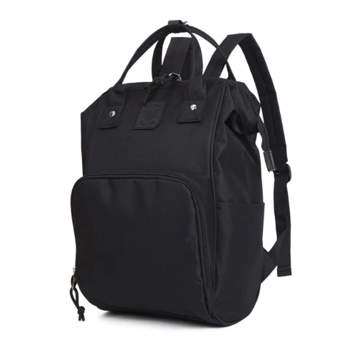 MOCHILA BOCA DE PEZ EVERLAST DE TELA 2 CIERRES 41X23X13CM COLOR NEGRO (22342A)