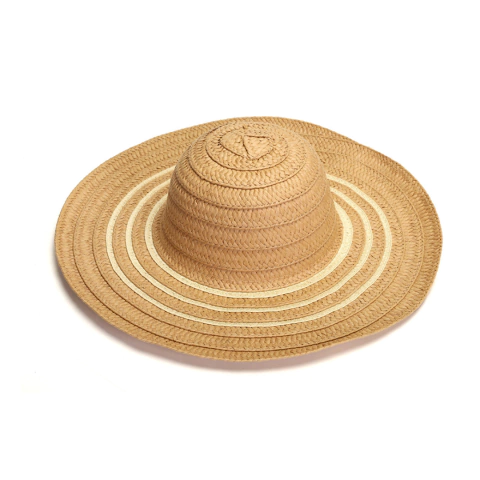 CAPELINA DE DAMA RAFIA TRENDY CON DETALLES BEIGE - COLOR CAMEL (52474B)