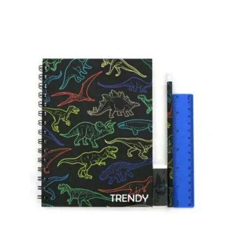 SET TRENDY CUADERNO TAPA BLANDA CON LAPIZ, GOMA Y REGLA PRECIO POR SET (15120)