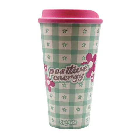 VASO TAPA CAFE ESTAMPA BE POSITIVE 590ML PRECIO UNITARIO (BTS) (B3VTCCEPAS)