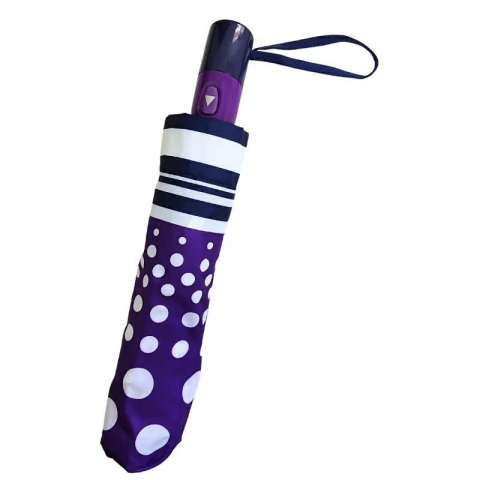 PARAGUAS CORTO LUNARES VIOLETA AUTOMATICO DE MUJER (7040A)