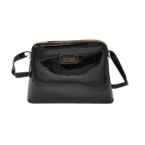 BANDOLERA PRATYS DE CUERO SINTETICO 20X15X10CM COLOR NEGRO PRECIO UNITARIO ( DDM ) (PCAR011A)