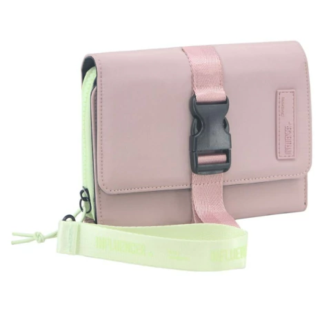 TARJETERO INFLUENCER DE NYLON 18X13X3 COLOR ROSA (68B518B)