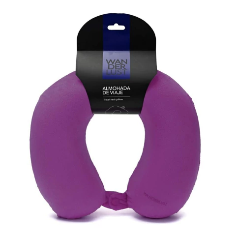 ALMOHADA DE VIAJE WANDERLUST CON BOLSA DE GUARDADO 33X28X12 COLOR VIOLETA PRECIO UNITARIO (38814)