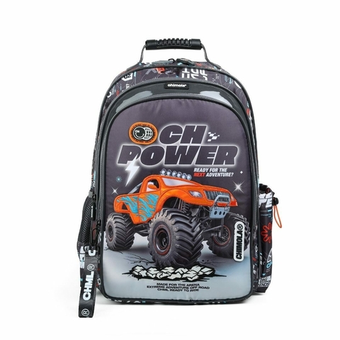 MOCHILA CHIMOLA CAMION MONSTRUO 3 CIERRES 18 PULGADAS 50X30X15 COLOR NEGRO PRECIO UNITARIO (BTS) (BT192)