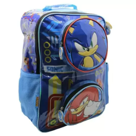 MOCHILA CRESKO SONIC 3 CIERRES 18 PULGADAS 46X36X18CM COLOR AZUL PRECIO UNITARIO (BTS) (SO121A)
