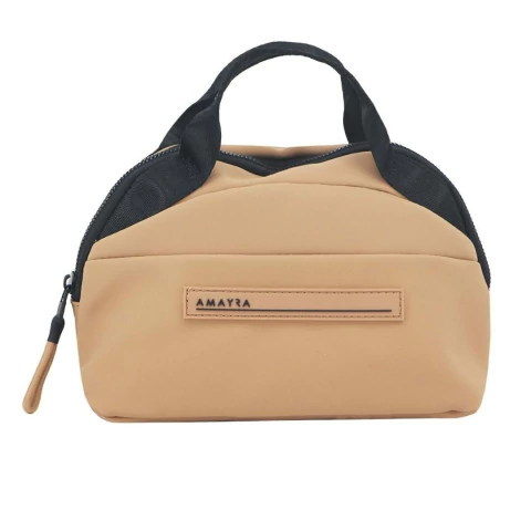 PORTACOSMETICOS AMAYRA DE TELA ENGOMADA 27X15X9 COLOR BEIGE PRECIO UNITARIO (67E9732)