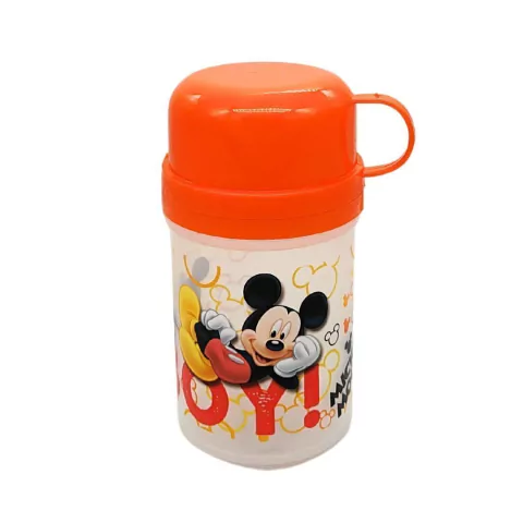 CANTIMPLORA CON TAPA TAZA ESTAMPA MICKEY COLOR NARANJA PRECIO UNITARIO (MICKEY05C)