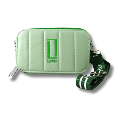 BANDOLERA BILLETERA LEBLU DE CUERO SINTETICO 2 CIERRES 11X19X4CM COLOR VERDE (B1017D) - comprar online