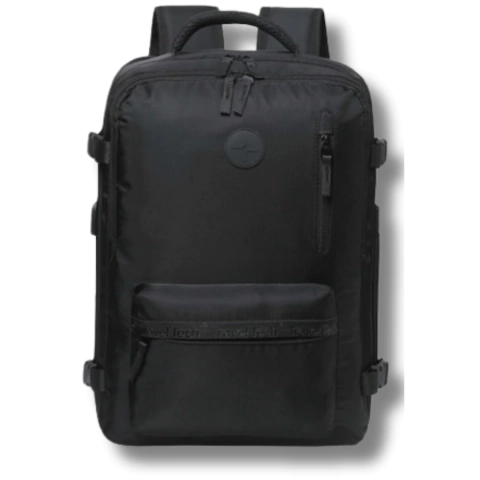 MOCHILA DE VIAJE TRAVEL TECH 7 CIERRES 45X37X14CM COLOR NEGRO (19116A)