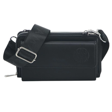 BANDOLERA AMAYRA PORTACELULAR DE CUERO SINTETICO 19X10X6 COLOR NEGRO (67B9451)