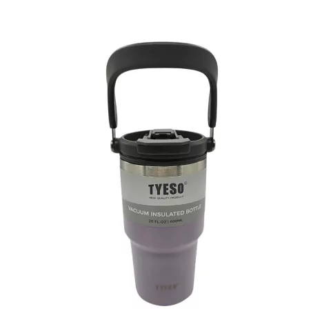 VASO TERMICO TYESO DE ACERO INOXIDABLE CON PICO 600ML COLOR LILA PRECIO UNITARIO (BTS) (TS8826E)