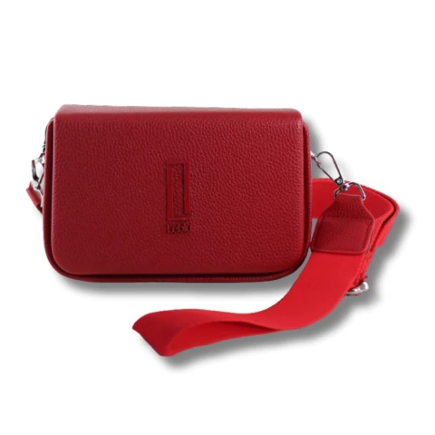 BANDOLERA LEBLU DE CUERO SINTETICO 11X18X6CM COLOR ROJO (C5076D) - comprar online