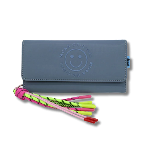 BILLETERA FICHERO DESPLEGABLE DE NYLON MUAA 19X9X2CM COLOR AZUL (28374C)