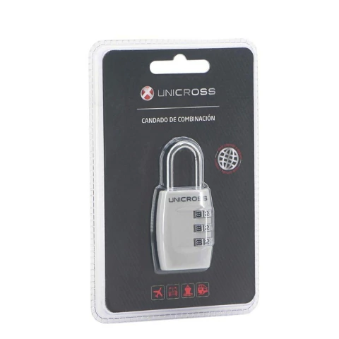 CANDADO UNICROSS CON COMBINACION COLOR PLATEADO PRECIO UNITARIO (62112C)