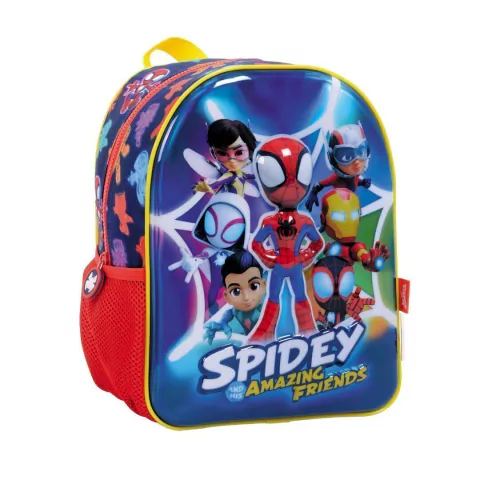 MOCHILA ESPALDA SPIDEY AMAZING FRIENDS 12 PULGADAS 30X25X8CM BASE ROJO PRECIO UNITARIO (BTS) (85107B)