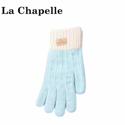 GUANTE DE LANA TEJIDO GRUESO LA CHAPELLE DAMA COLOR CELESTE (34UC2346B)
