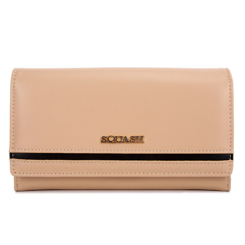 BILLETERA SQUASH DE CUERO SINTETICO 21X10X3 COLOR NUDE PRECIO UNITARIO (218010C)