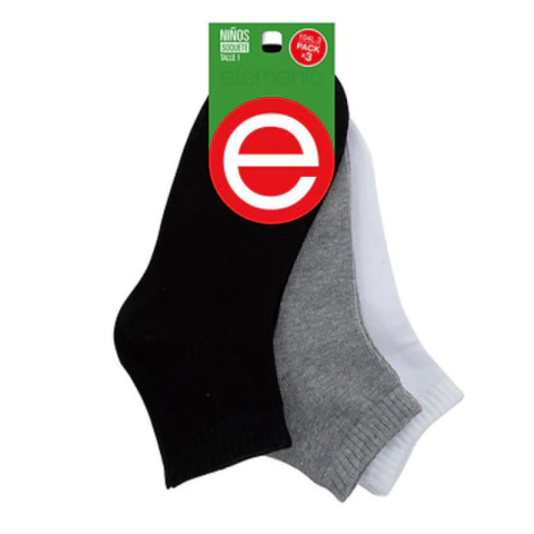 PACK X12 SOQUETES INFANTILES LISO EN COLORES SURTIDOS TALLE 2 ELEMENTO PRECIO POR PACK (104L3T2N)
