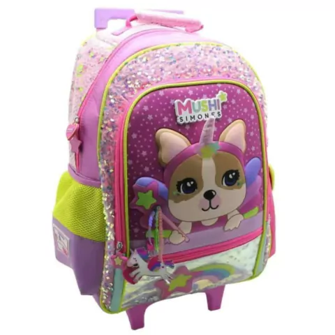 MOCHILA SIMONES CARRO 3 CIERRES 18 PULGADAS 45X35X15CM BASE FUCSIA (BTS) (SI920A)