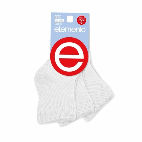 PACK X12 MEDIAS 1/2 CAÑA BEBE COLOR BLANCO ELEMENTO TALLE 00 PRECIO POR PACK (1851T00)