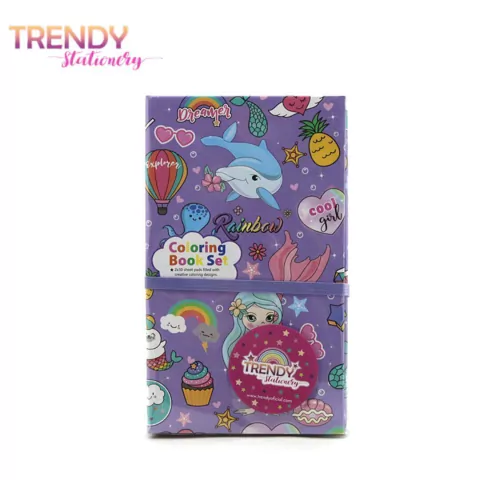 SET TRENDY X2 BLOC PARA COLOREAR TAPA DURA COLOR LILA PRECIO UNITARIO (15465C)