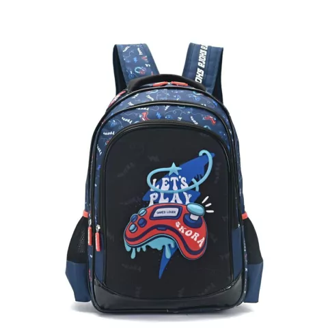 MOCHILA AZUL SKORA GAMER 3 CIERRES 18 PULGADAS 45X32X15CM (BTS) (35402)