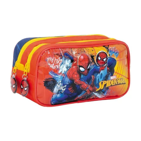CARTUCHERA SPIDERMAN 2 CIERRES 12X13X8CM COLOR ROJO PRECIO UNITARIO (BTS) (11863B)