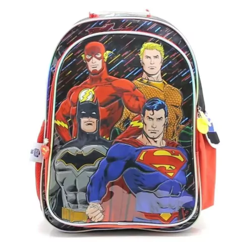 MOCHILA CRESKO LIGA DE LA JUSTICIA 3 CIERRES 18 PULGADAS 46X36X18CM COLOR ROJO PRECIO UNITARIO (BTS) (LJ191)