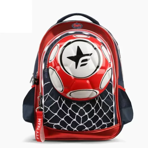 MOCHILA ESPALDA FUTBOL CON LUCES LED FOOTY 32X46X18CM 18 PULGADAS - BASE ROJO (BTS) (F1753B)