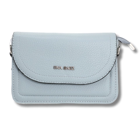 BANDOLERA ONA SAEZ DE CUERO SINTETICO 13X20X7CM COLOR CELESTE (OS1067D) - comprar online
