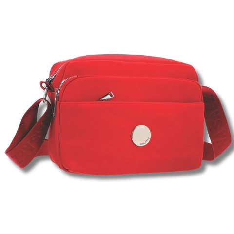 BANDOLERA ONA SAEZ DE CUERO SINTETICO 4 CIERRES | CON BOLSA DE REGALO |18X25X11CM COLOR ROJO (OS942D) - comprar online