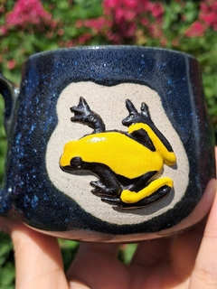 Caneca sapo amarelo e preto na internet