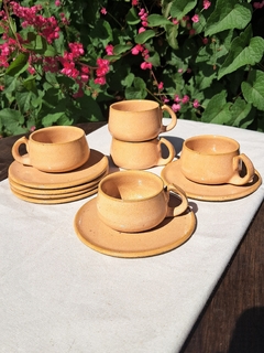 Conjunto cafezinho laranja - Supernova Ateliê