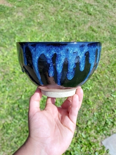 Cumbuca grande preta e azul caribe na internet
