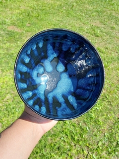 Cumbuca grande preta e azul caribe - comprar online