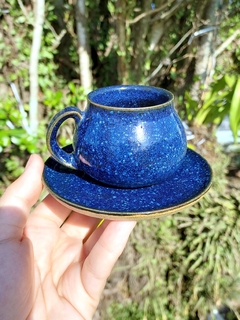 Conjunto cafezinho azul safira - Supernova Ateliê