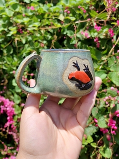Caneca verde furtacor sapo laranja e preto - comprar online