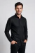 Camisa Social Masculina Slim Fit Manga Longa Polialgodão com Elastano – Preto