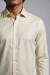 Camisa Social Masculina Slim Fit Manga Longa Polialgodão – Creme - comprar online