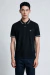 Camisa Polo Masculina Preta Manga Curta Detalhes Brancos