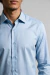 Camisa Social Masculina Slim Fit Manga Longa Polialgodão – Azul Claro - comprar online