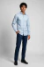 Camisa Social Masculina Slim Fit Manga Longa Polialgodão – Azul Bebê na internet