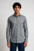 Camisa Social Masculina Slim Fit Manga Longa Polialgodão Fio Tinto Mescla – Cinza Titânio