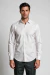 Camisa Social Masculina Slim Fit Maquinetada Algodão e Poliéster