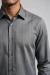Camisa Manga Longa Slim Maquinetada Bambu Stretch Cinza Escuro - comprar online